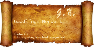 Gadányi Norbert névjegykártya