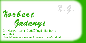 norbert gadanyi business card
